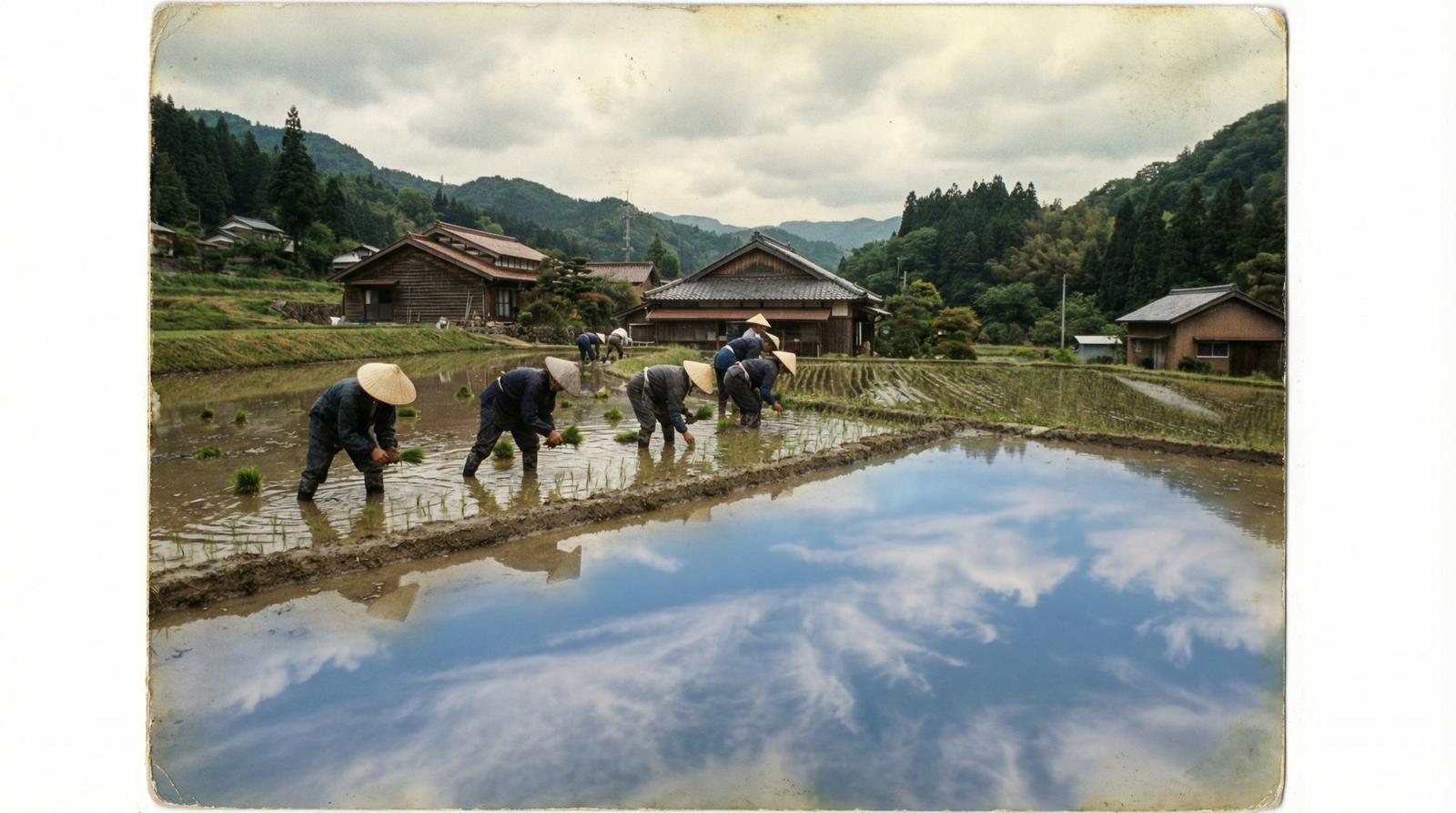赤みがかった稲穂の写真